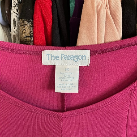 Dress 3X Cotton Panel Skater Berry The Paragon New - Picture 4 of 6